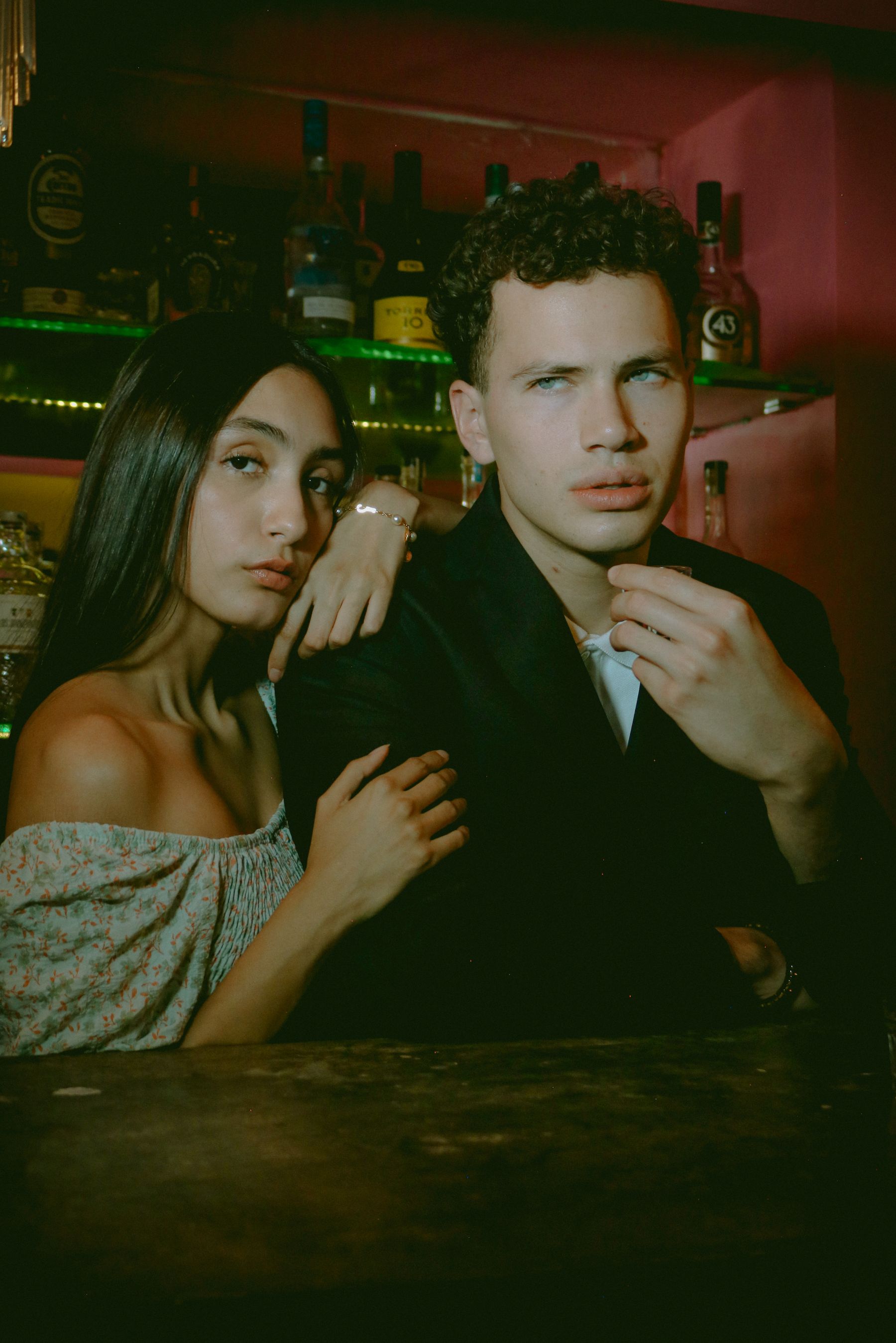 A chic couple at a Mexico City bar.
