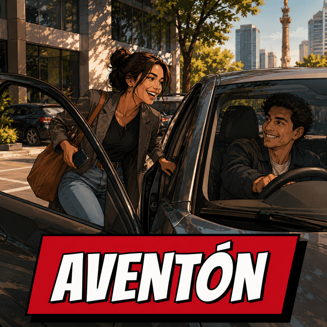 aventón - a woman leaning into a car window before getting in for a lift