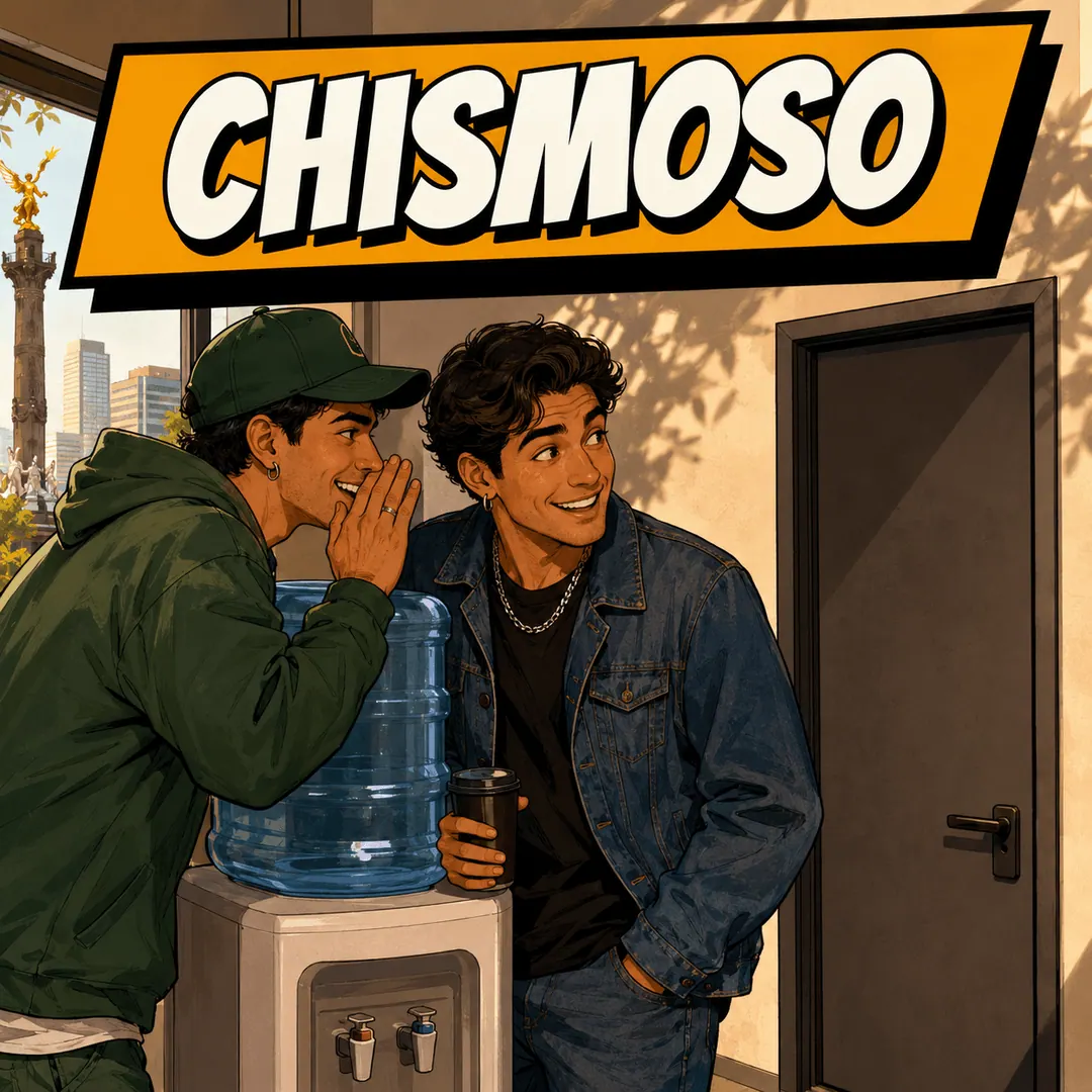 chismoso - two colleagues whispering by the water cooler