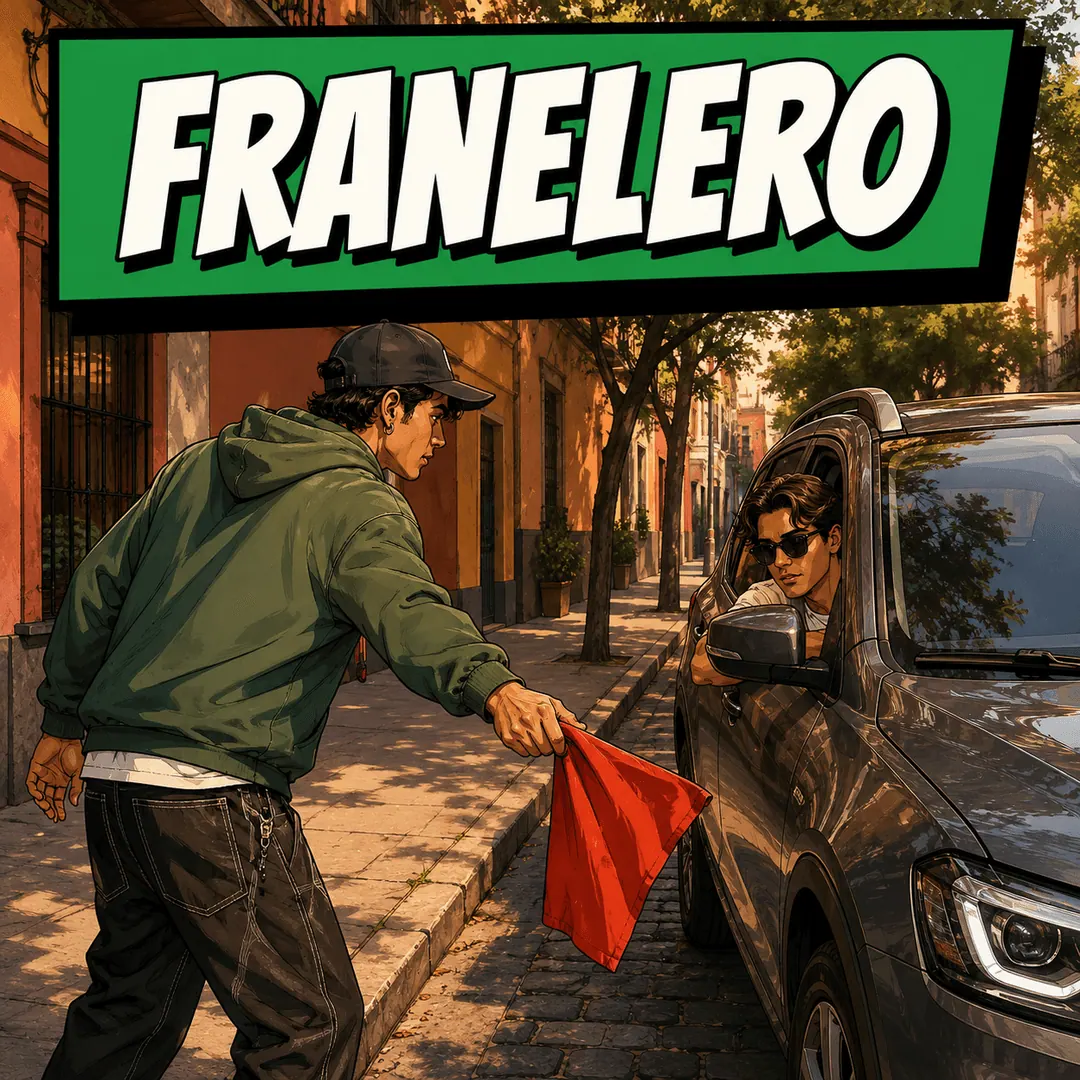 franelero - a franelero waving a red rag to guide a car into a parking space