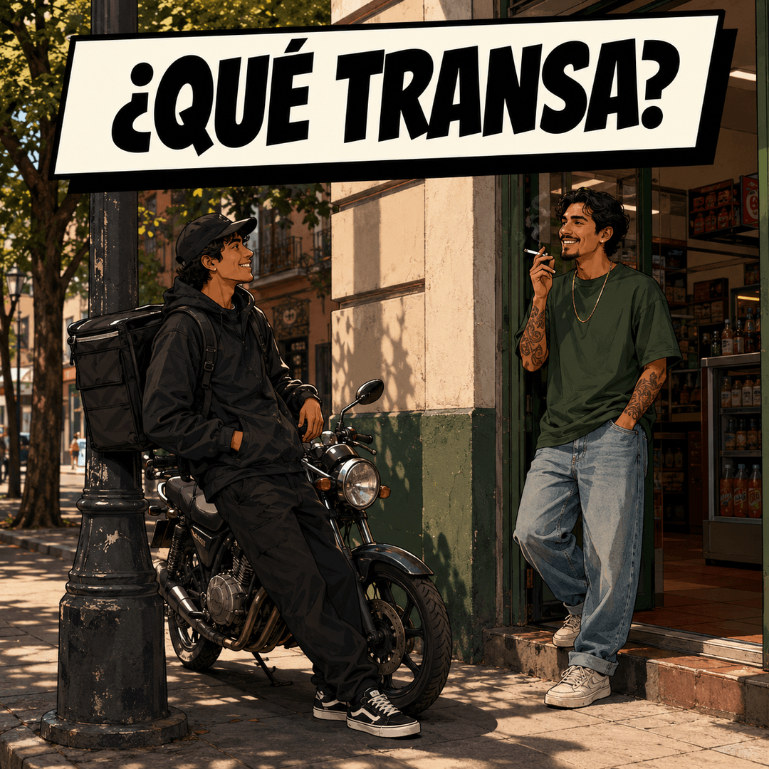 ¿qué transa? — Mexican Spanish for What's up. What's going on.